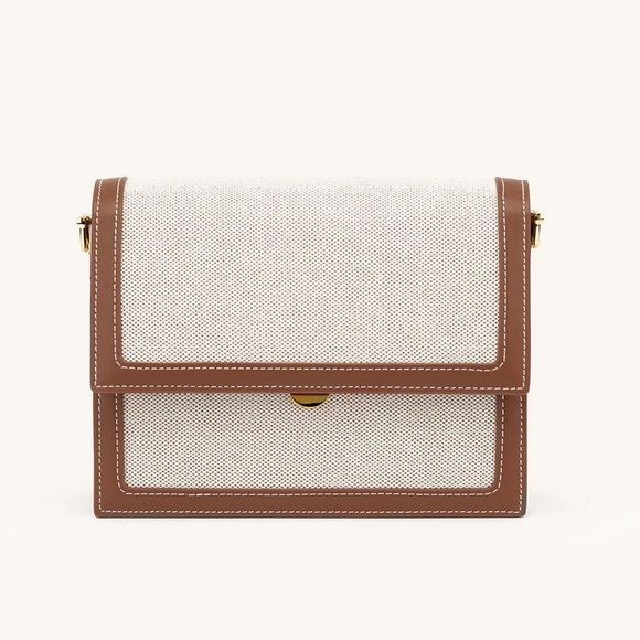 JW PEI Mini Flap Crossbody Beige Canvas & Vegan Camel Leather Trim Bag NWOT - Picture 15 of 15